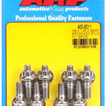 ARP M8 X 1.25 X 32mm broached stud kit - 8pcs ARP-400-8011