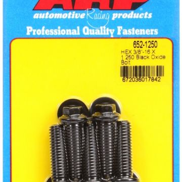 "3/8""-16 X 1.250 hex black oxide bolts" (5pcs) ARP-652-1250