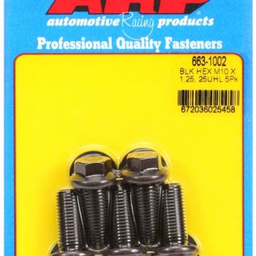 ARP M10 x 1.25 x 25 hex black oxide bolts (5pcs) ARP-663-1002