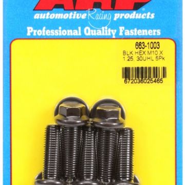 M10 x 1.25 x 30 hex black oxide bolts (5pcs) ARP-663-1003