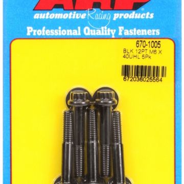 ARP M6 x 1.00 x 40 12pt black oxide bolts (5pcs) ARP-670-1005