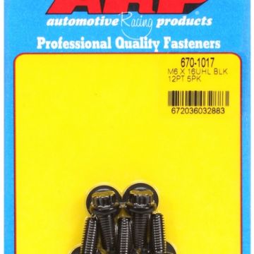 ARP M6 x 1.00 x 16 12pt black oxide bolts (5pcs) ARP-670-1017