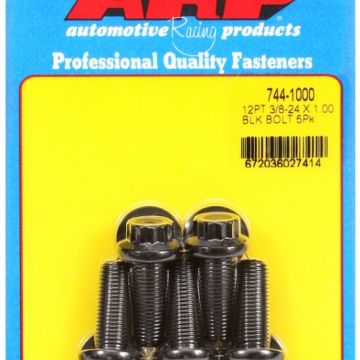 "3/8""-24 x 1.000 12pt 7/16 wrenching black oxide bolts"5pcs ARP-744-1000