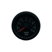 Toerental meter Zwart 12V VD series